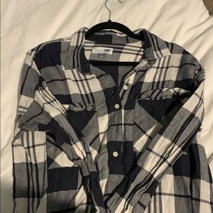 Navy & white flannel